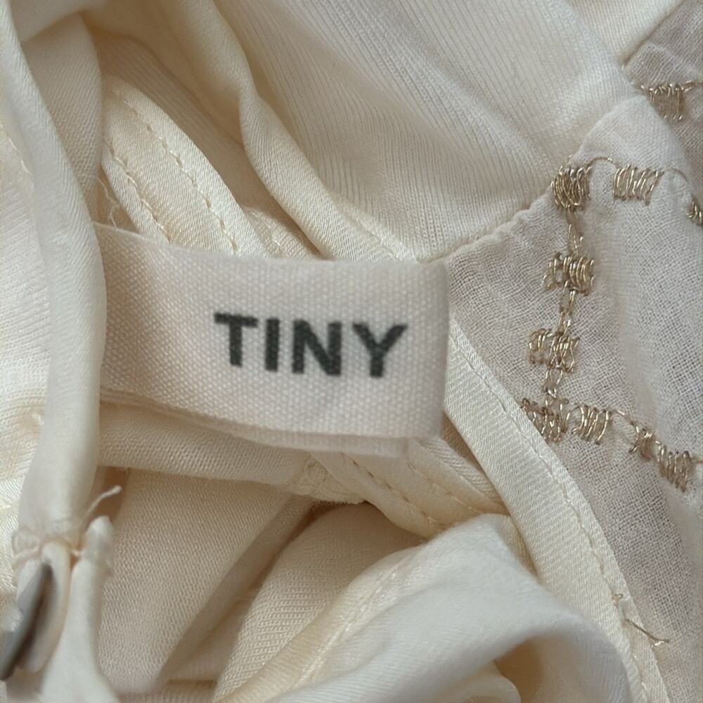 Tiny Anthropologie Ivory Cream Embroidered Crochet Detail Boho Tank Blouse Shirt - Picture 4 of 6